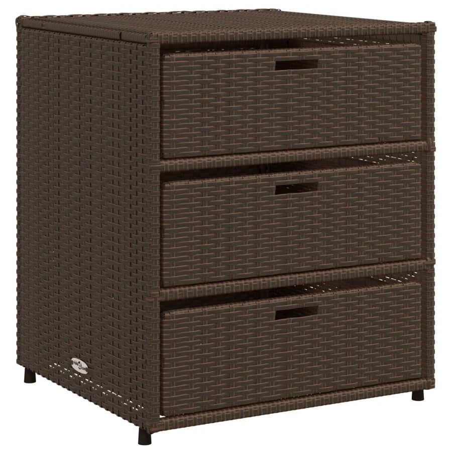 Tuinkast Poly Rattan 55 x 59 x 69 cm Bruin