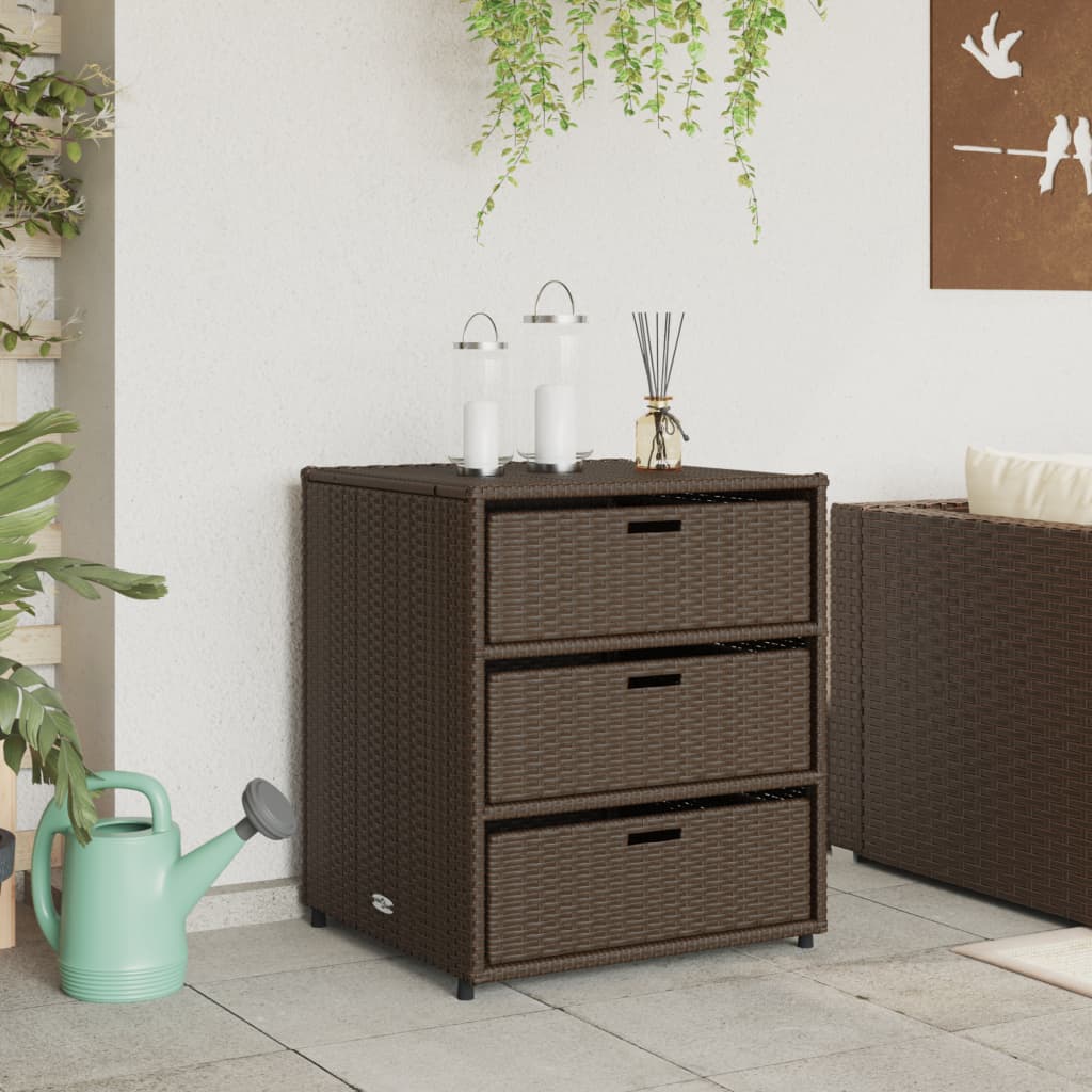 Tuinkast Poly Rattan 55 x 59 x 69 cm Bruin