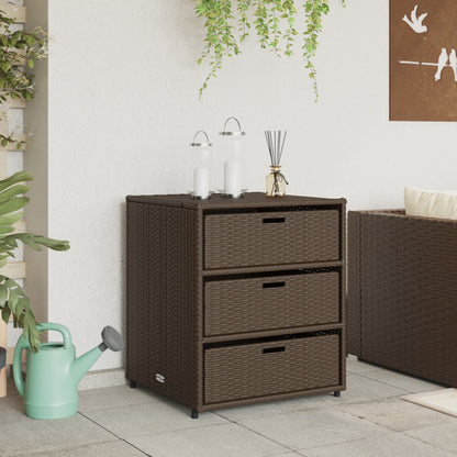 Tuinkast Poly Rattan 55 x 59 x 69 cm Bruin