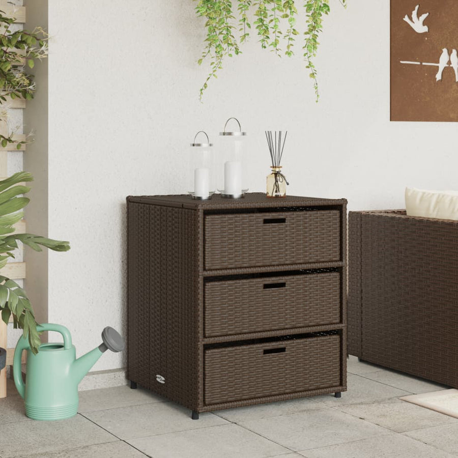Tuinkast Poly Rattan 55 x 59 x 69 cm Bruin