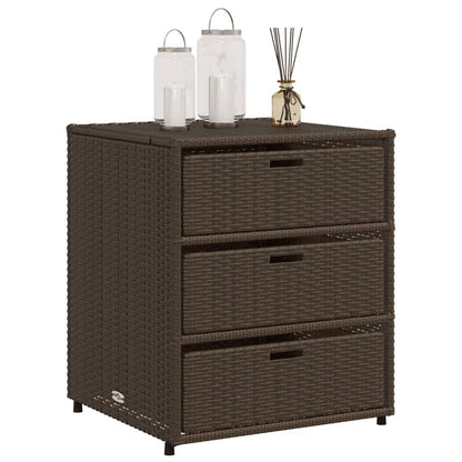 Tuinkast Poly Rattan 55 x 59 x 69 cm Bruin