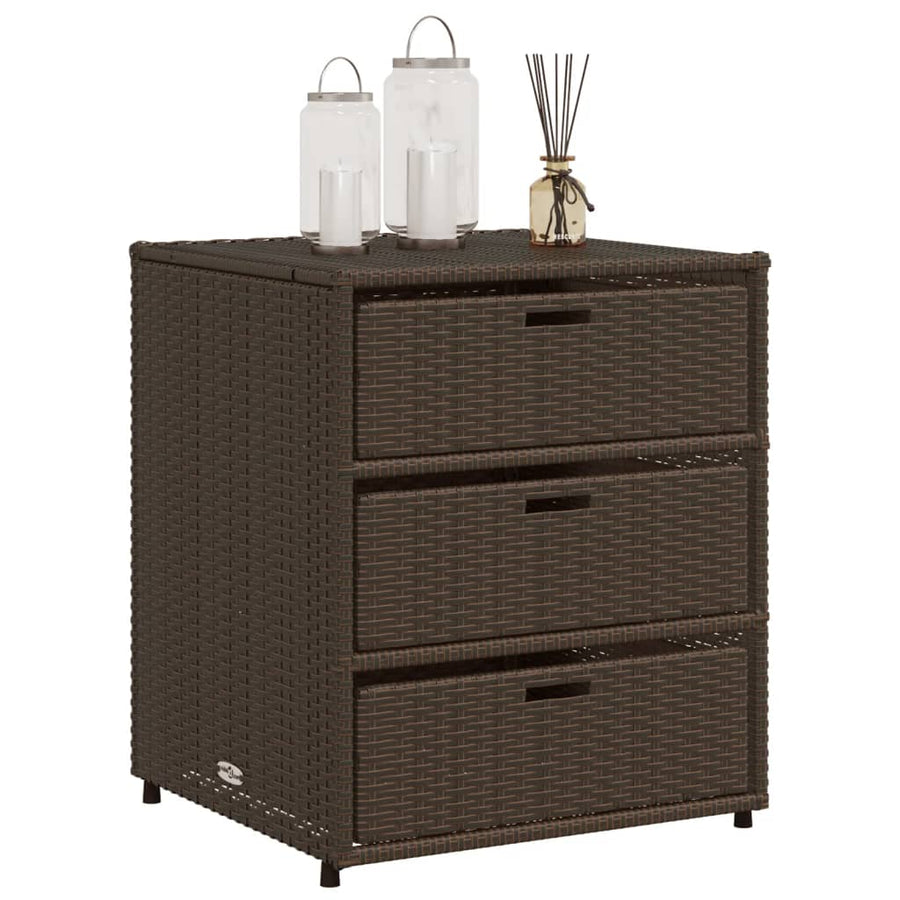 Tuinkast Poly Rattan 55 x 59 x 69 cm Bruin