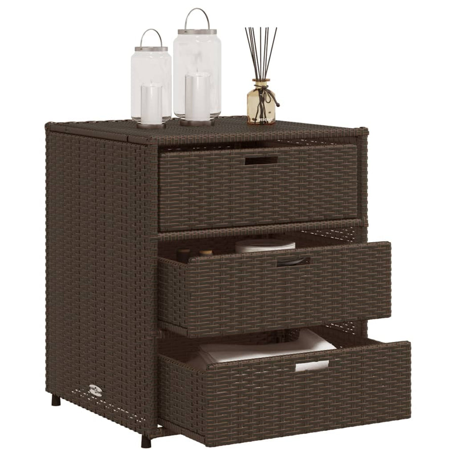 Tuinkast Poly Rattan 55 x 59 x 69 cm Bruin