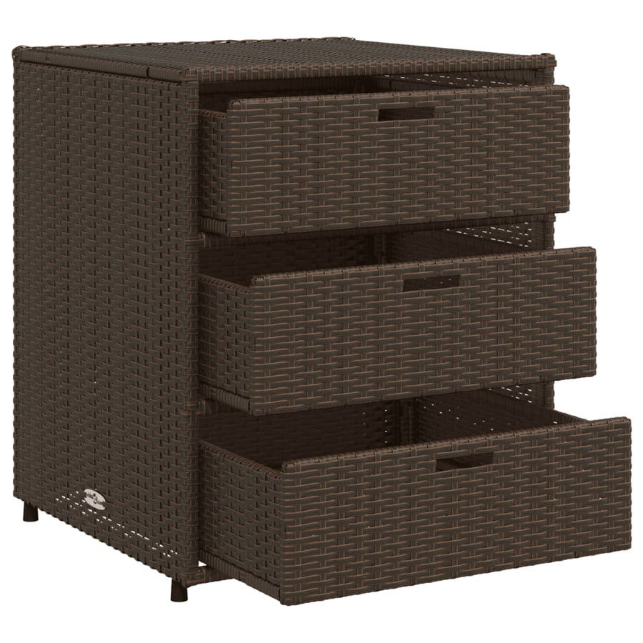 Tuinkast Poly Rattan 55 x 59 x 69 cm Bruin