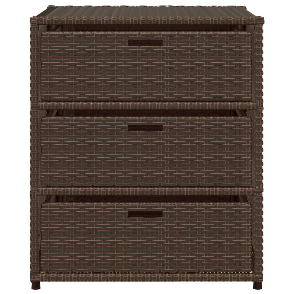 Tuinkast Poly Rattan 55 x 59 x 69 cm Bruin