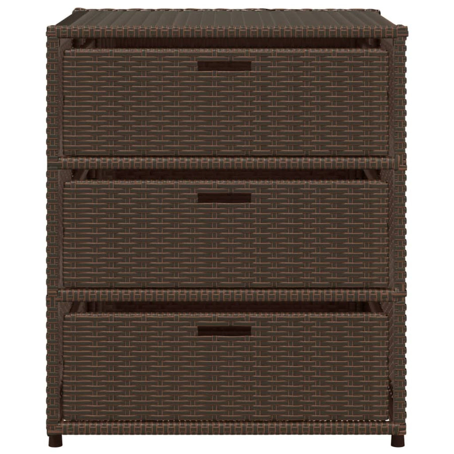 Tuinkast Poly Rattan 55 x 59 x 69 cm Bruin