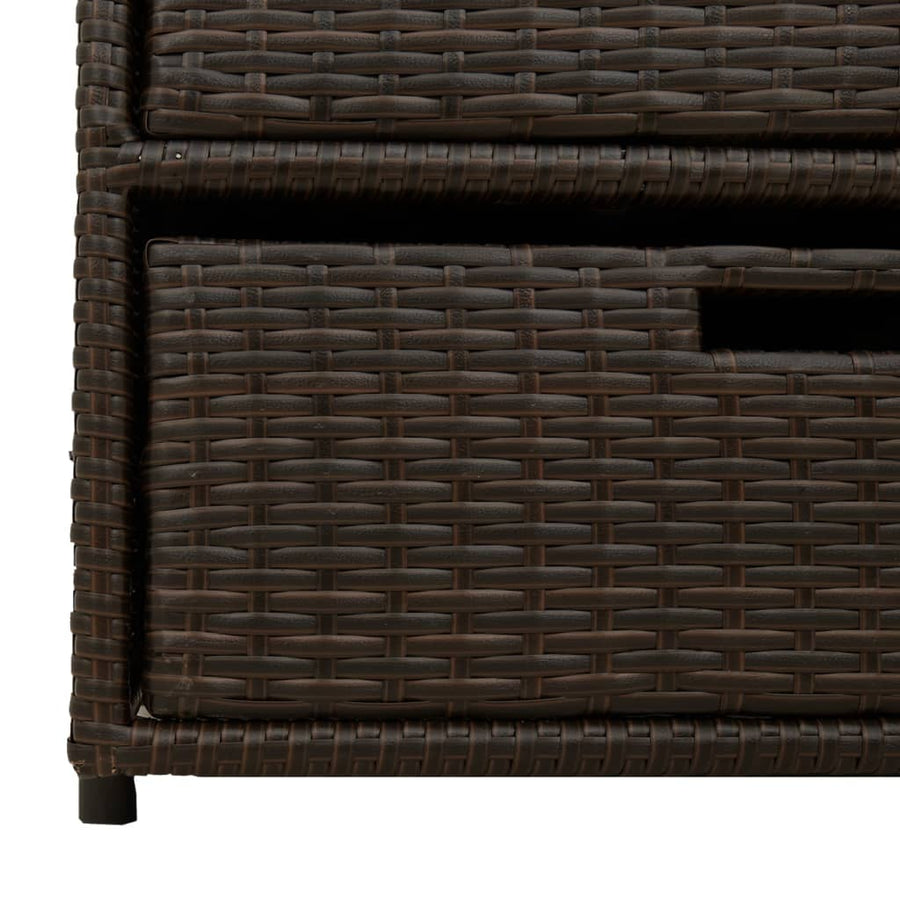 Tuinkast Poly Rattan 55 x 59 x 69 cm Bruin