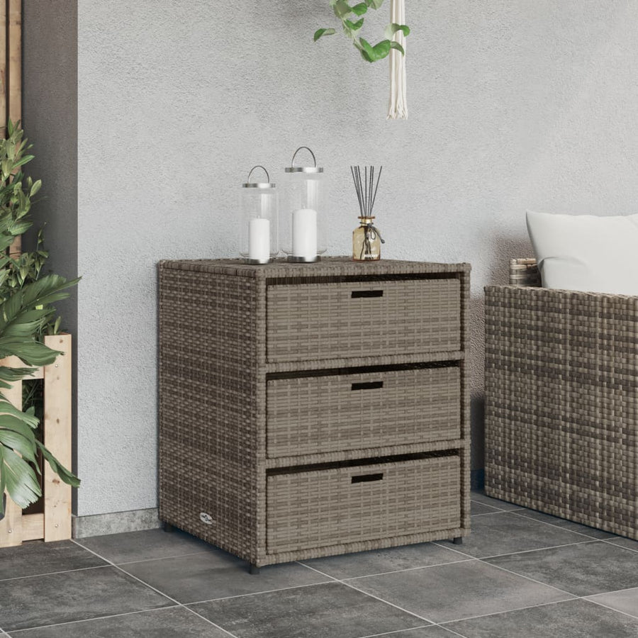 Tuinkast Poly Rattan 55 x 59 x 69 cm Grijs