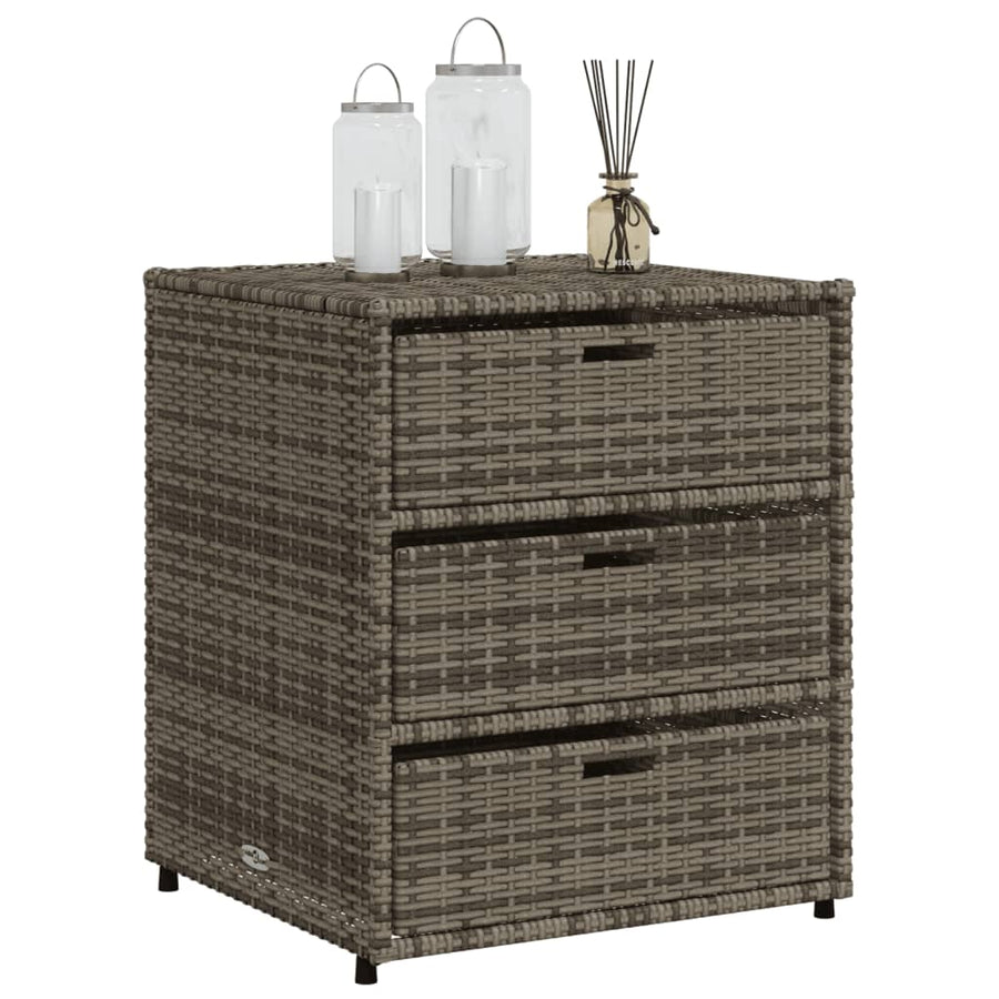 Tuinkast Poly Rattan 55 x 59 x 69 cm Grijs