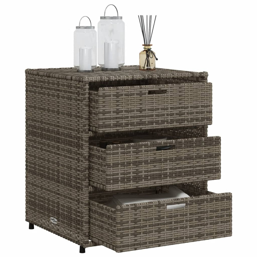 Tuinkast Poly Rattan 55 x 59 x 69 cm Grijs