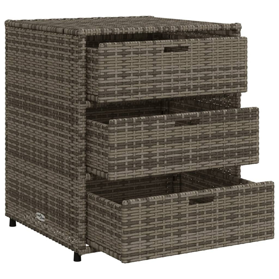 Tuinkast Poly Rattan 55 x 59 x 69 cm Grijs