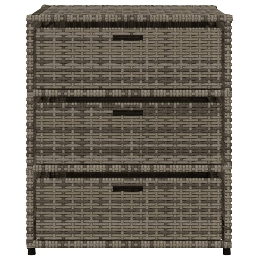 Tuinkast Poly Rattan 55 x 59 x 69 cm Grijs