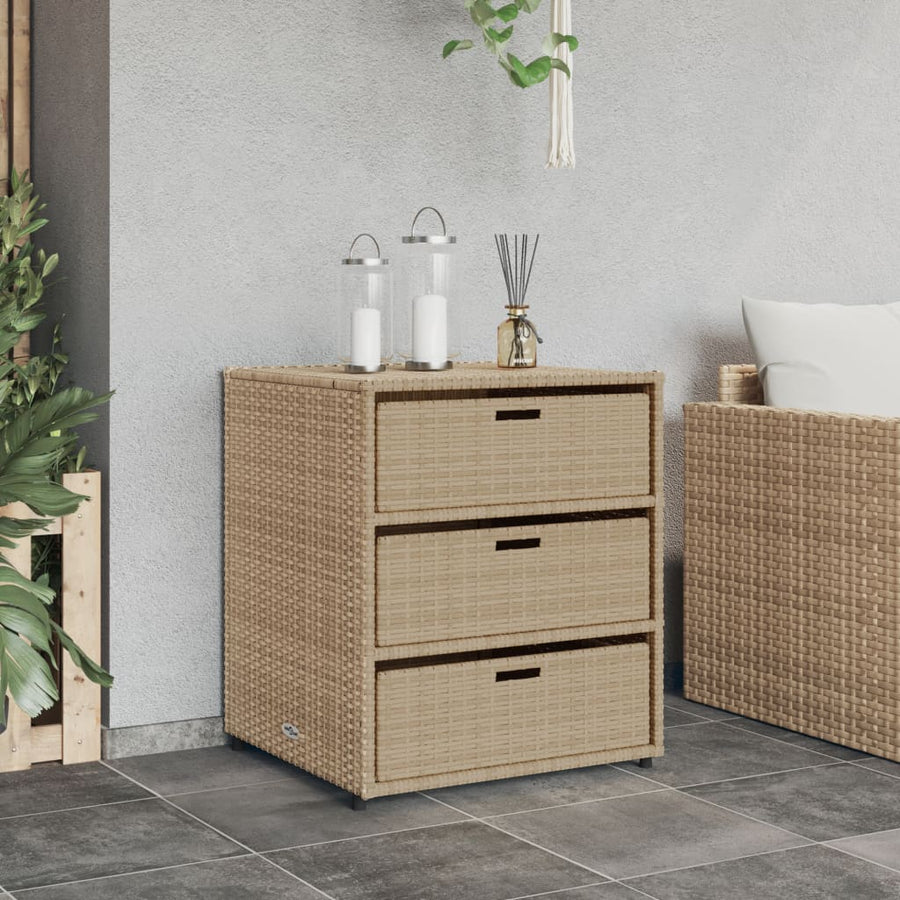 Tuinkast Poly Rattan 55 x 59 x 69 cm Beige