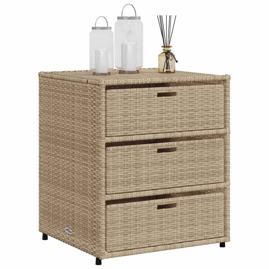Tuinkast Poly Rattan 55 x 59 x 69 cm Beige