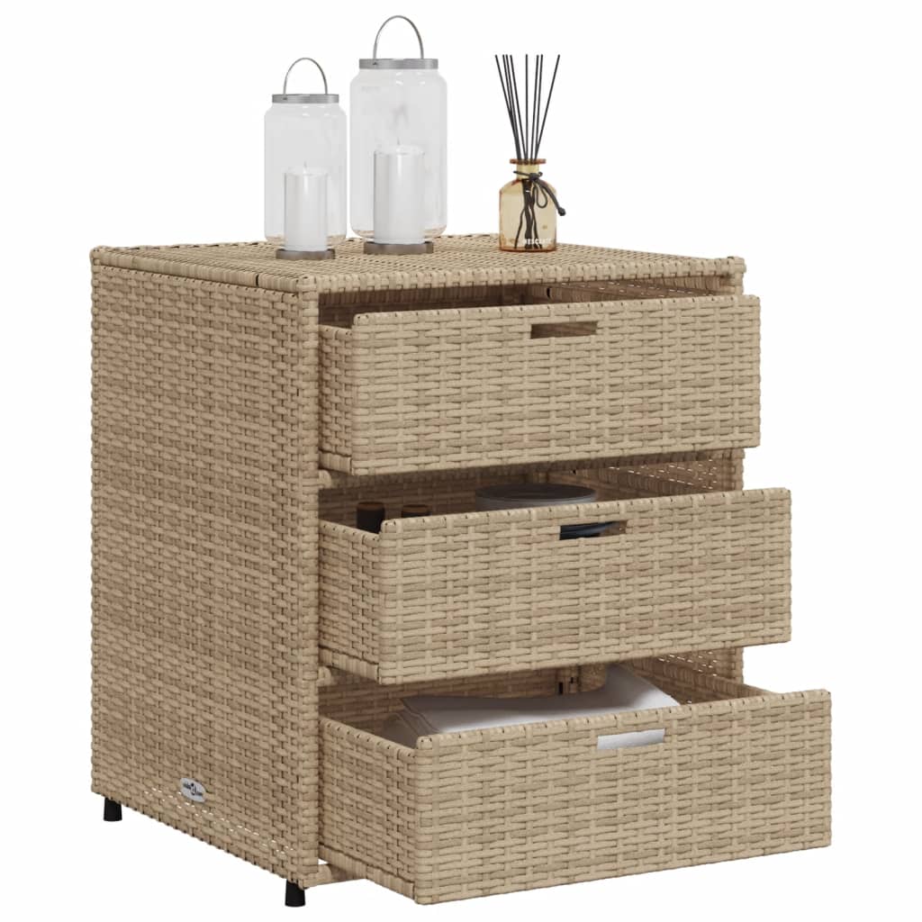 Tuinkast Poly Rattan 55 x 59 x 69 cm Beige
