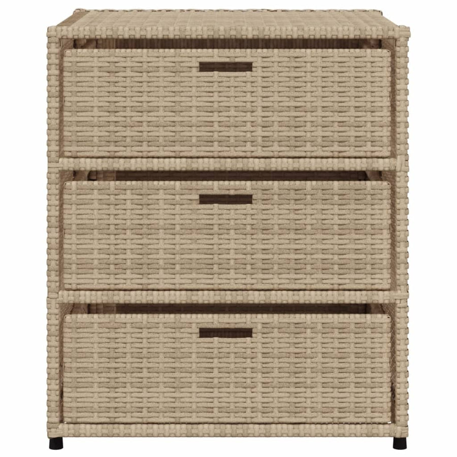 Tuinkast Poly Rattan 55 x 59 x 69 cm Beige