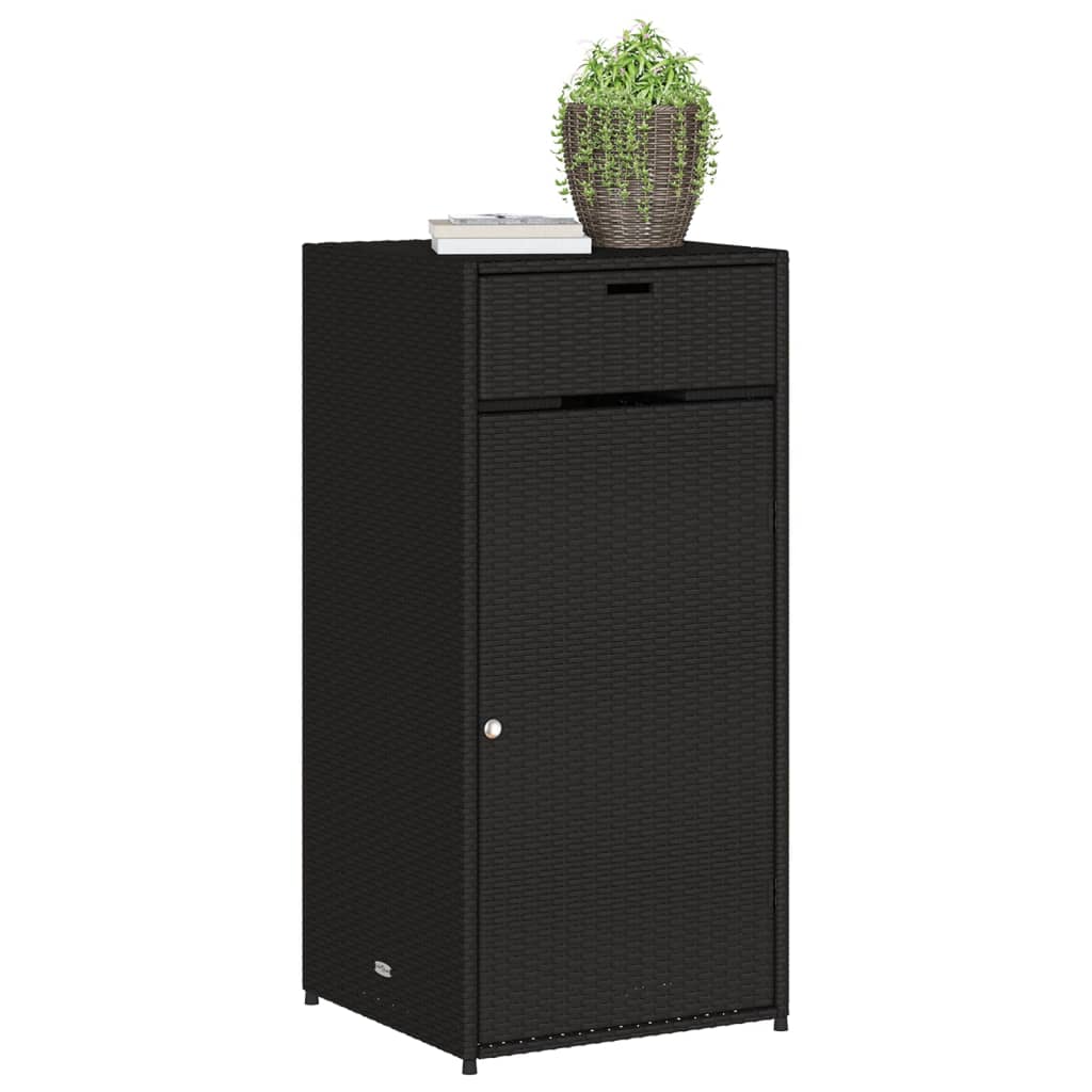 Tuinkast Poly Rattan 55 x 55 x 111 cm Zwart
