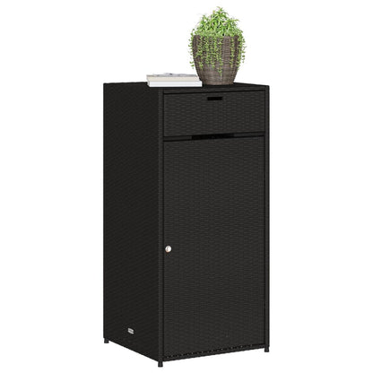 Tuinkast Poly Rattan 55 x 55 x 111 cm Zwart