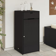 Tuinkast 55x55x111 cm poly rattan zwart wandmontage