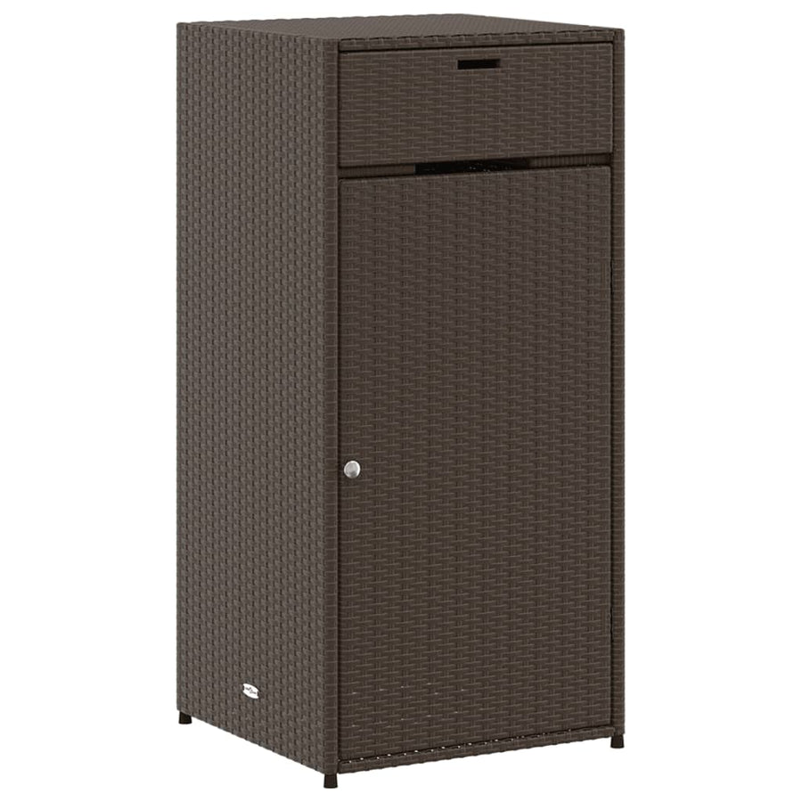 Tuinkast Poly Rattan 55 x 55 x 111 cm Bruin