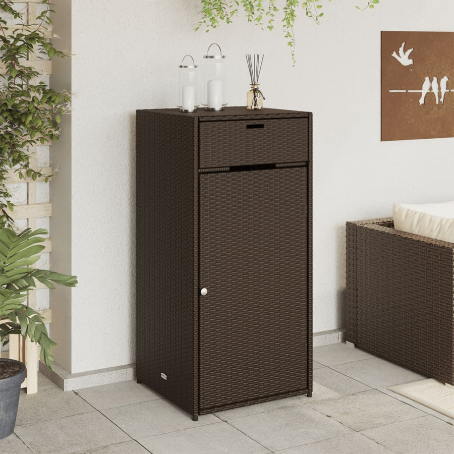 Tuinkast Poly Rattan 55 x 55 x 111 cm Bruin