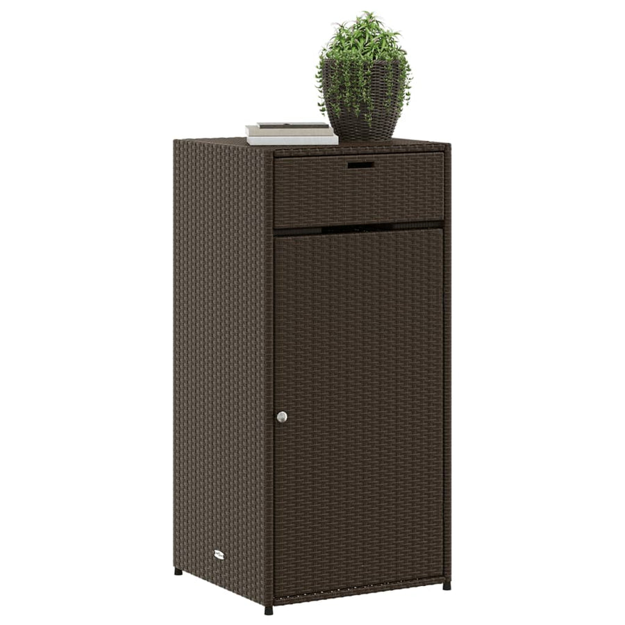 Tuinkast Poly Rattan 55 x 55 x 111 cm Bruin
