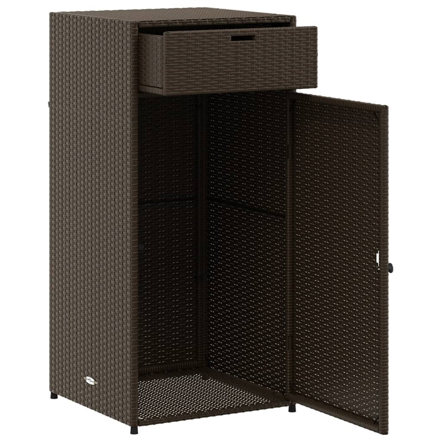 Tuinkast Poly Rattan 55 x 55 x 111 cm Bruin