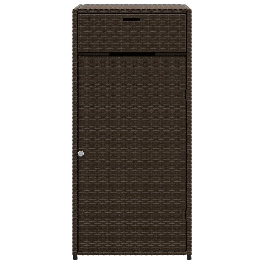 Tuinkast Poly Rattan 55 x 55 x 111 cm Bruin