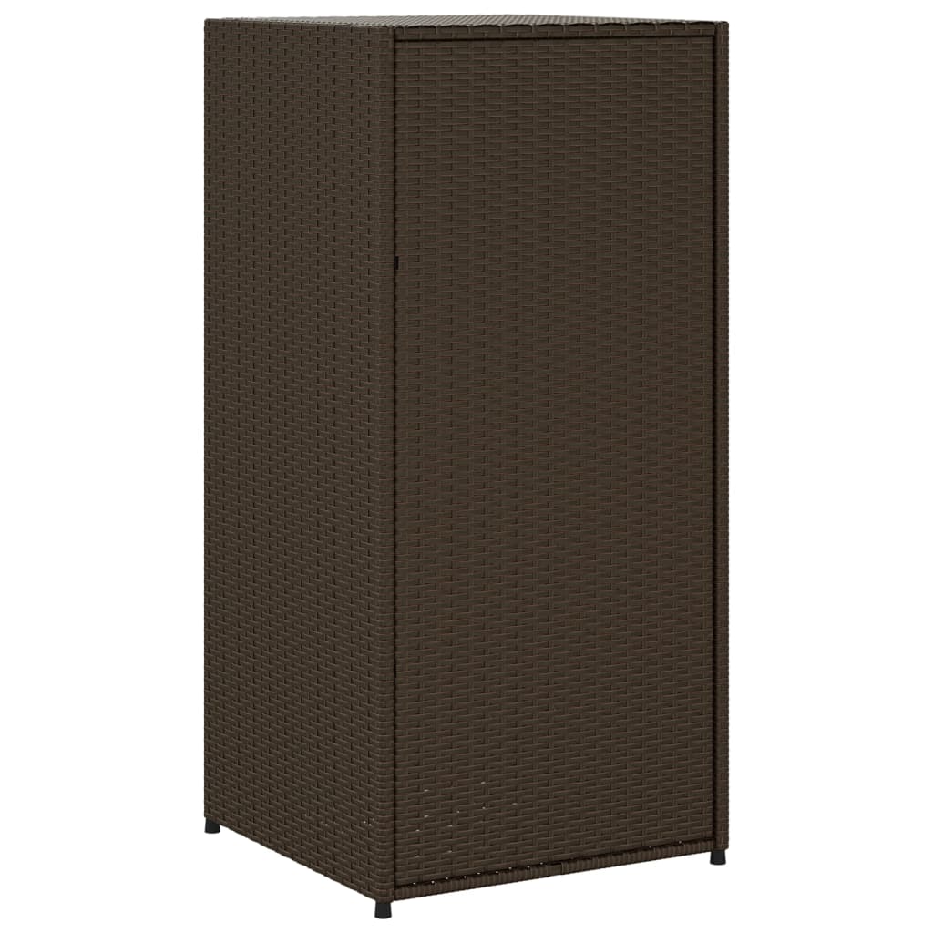 Tuinkast Poly Rattan 55 x 55 x 111 cm Bruin