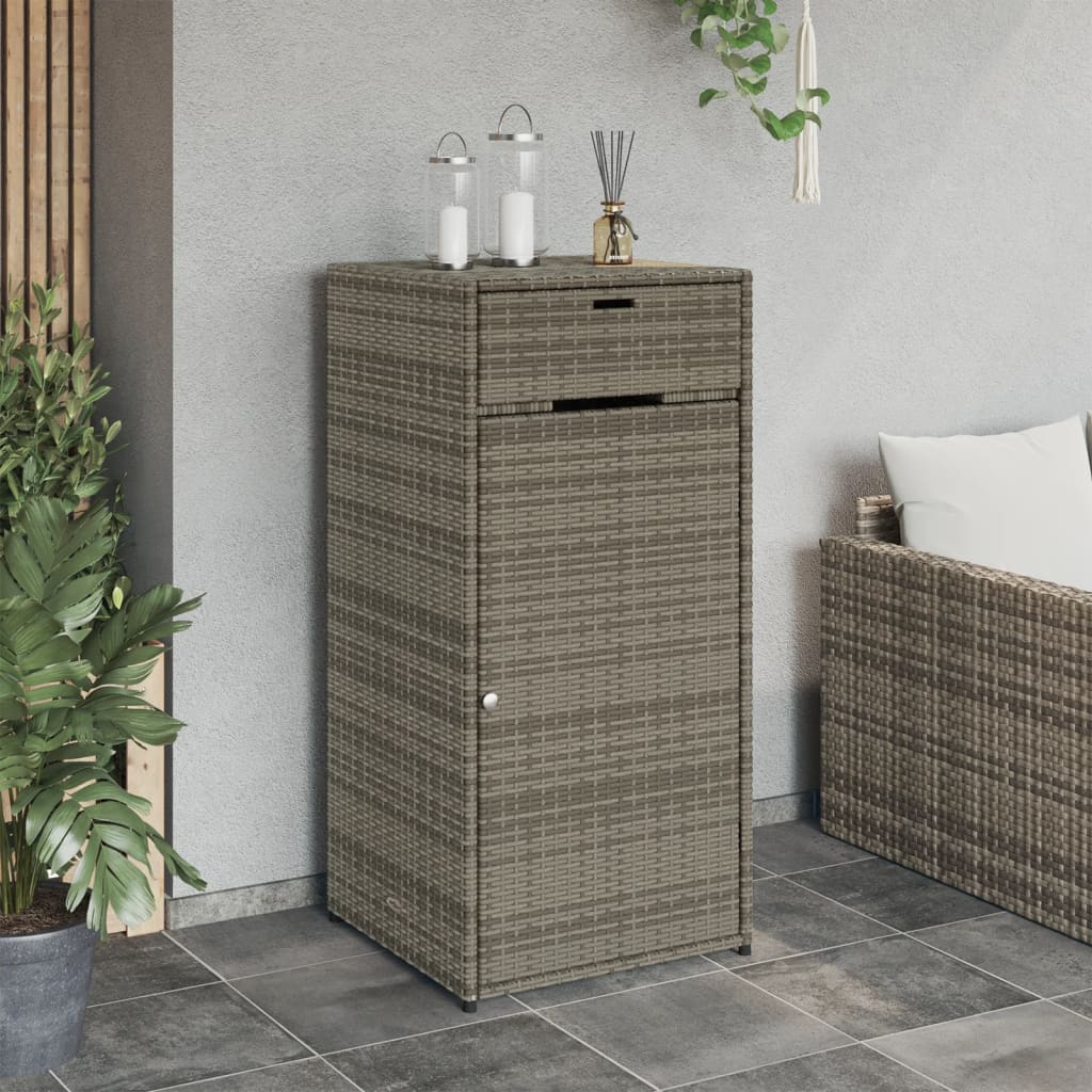 Tuinkast Poly Rattan 55 x 55 x 111 cm Grijs