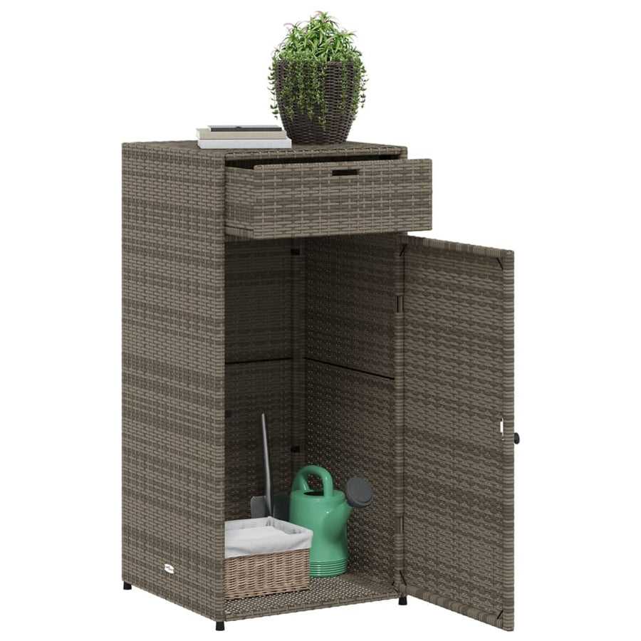 Tuinkast Poly Rattan 55 x 55 x 111 cm Grijs