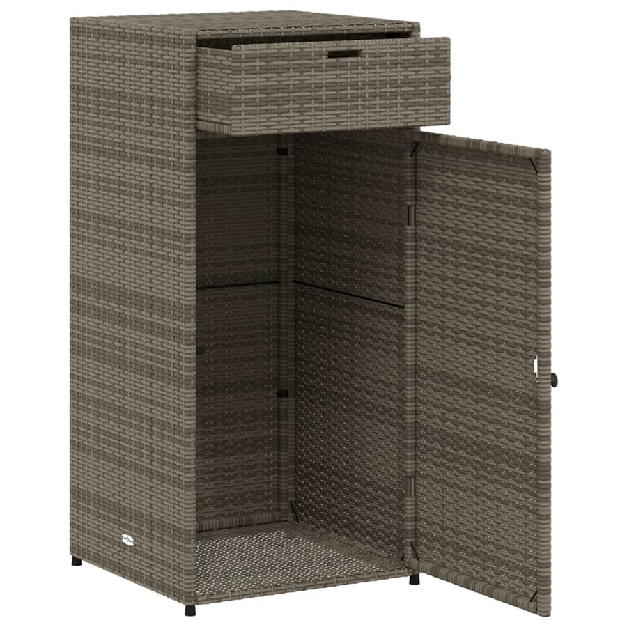 Tuinkast Poly Rattan 55 x 55 x 111 cm Grijs