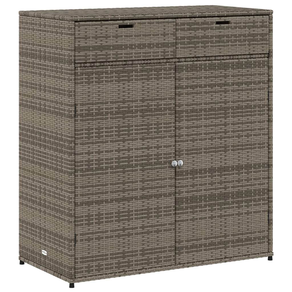 Tuinkast Poly Rattan 105 x 55 x 113 cm Grijs