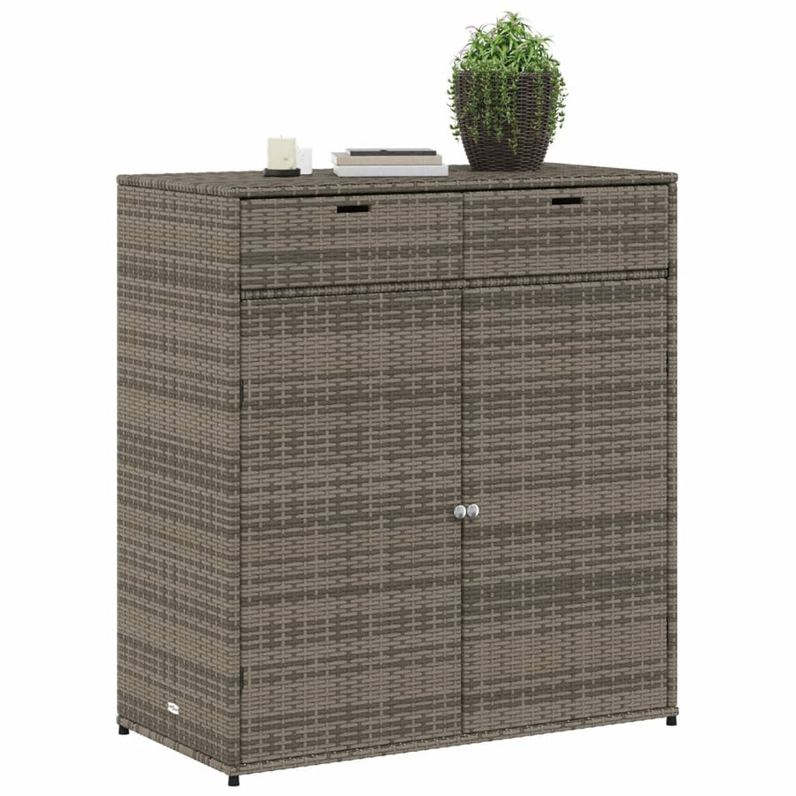 Tuinkast Poly Rattan 105 x 55 x 113 cm Grijs