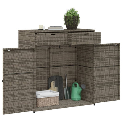 Tuinkast Poly Rattan 105 x 55 x 113 cm Grijs