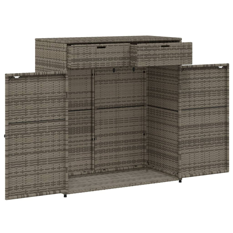Tuinkast Poly Rattan 105 x 55 x 113 cm Grijs