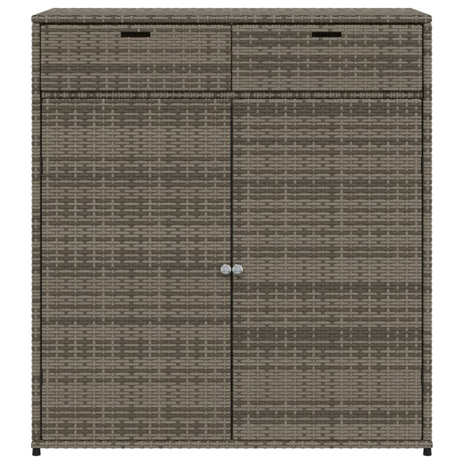 Tuinkast Poly Rattan 105 x 55 x 113 cm Grijs