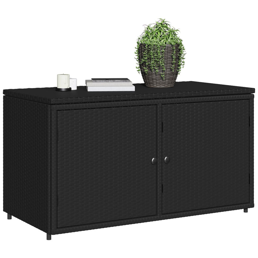 Tuinkast 110X55X60,5 Cm Poly Rattan Zwart