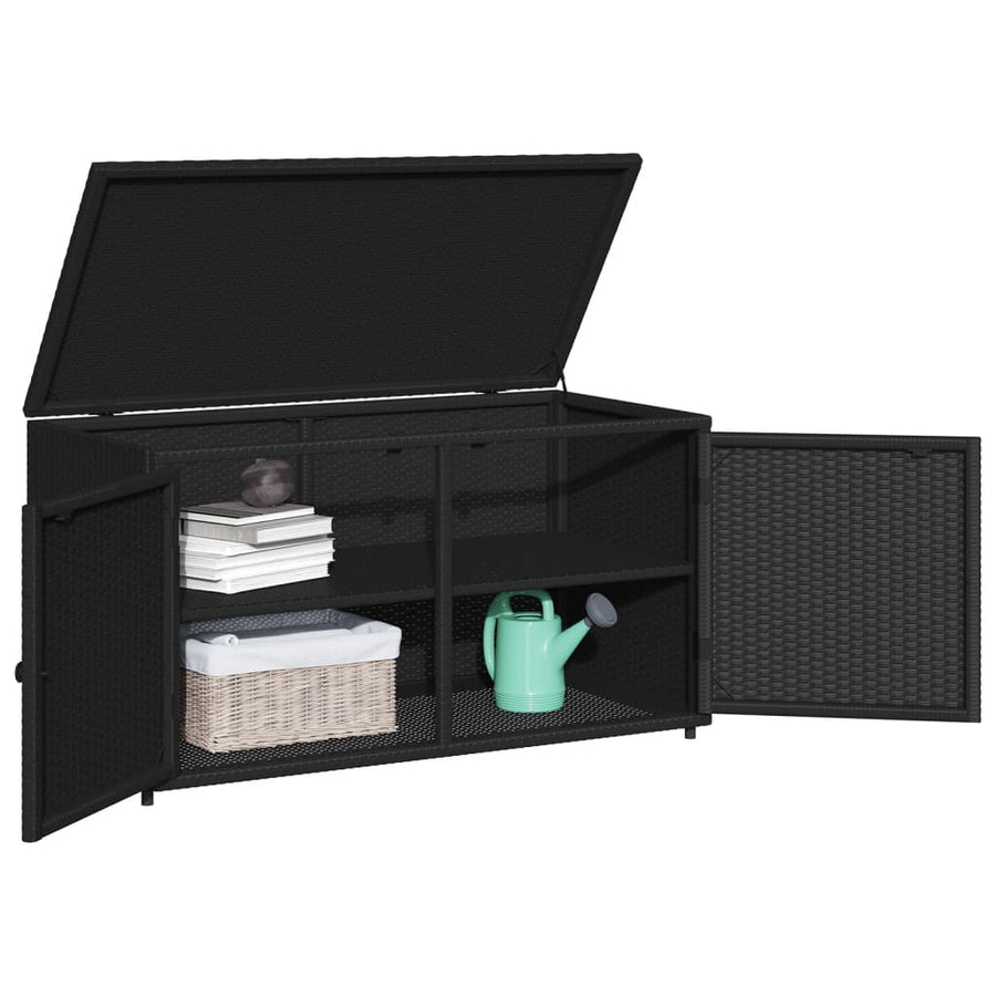 Tuinkast 110X55X60,5 Cm Poly Rattan Zwart