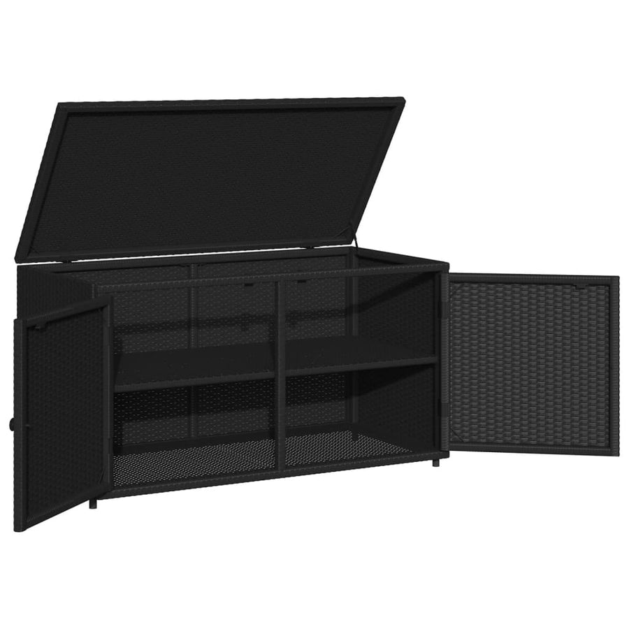 Tuinkast 110X55X60,5 Cm Poly Rattan Zwart