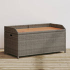 Storage bench 100x50x52 cm poly rattan and acacia wood grey