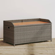 Opbergbank 100x50x52 cm poly rattan acaciahout grijs