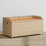 Opbergbankje 100x50x52 cm poly rattan acaciahout gemengd
