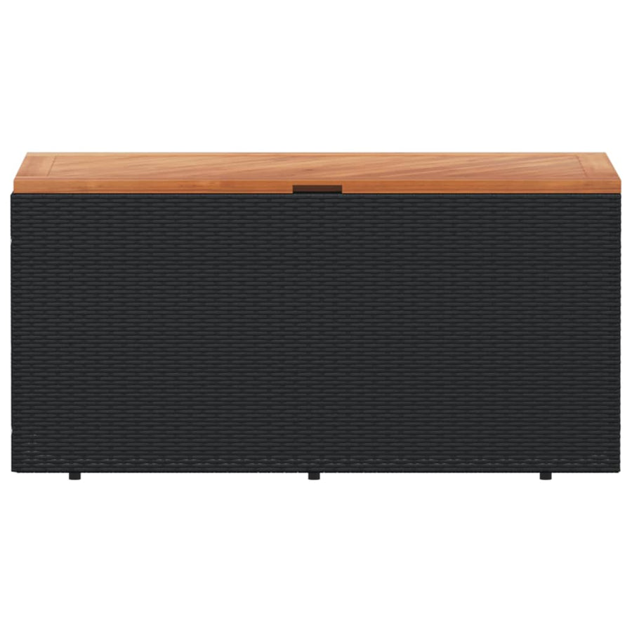 Tuinbox 110X50X54 Cm Poly Rattan En Acaciahout Zwart