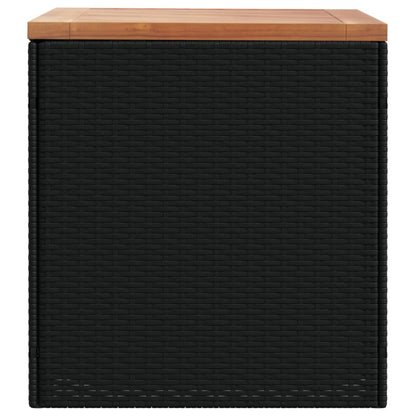 Tuinbox 110X50X54 Cm Poly Rattan En Acaciahout Zwart