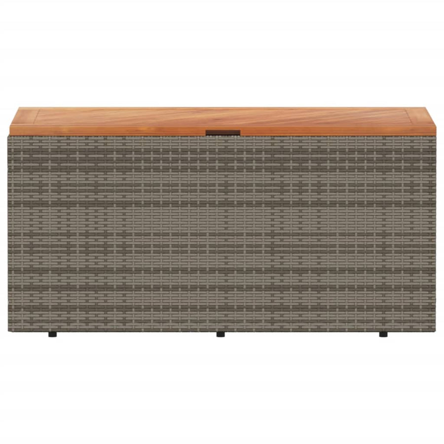 Tuinbox 110X50X54 Cm Poly Rattan En Acaciahout Grijs