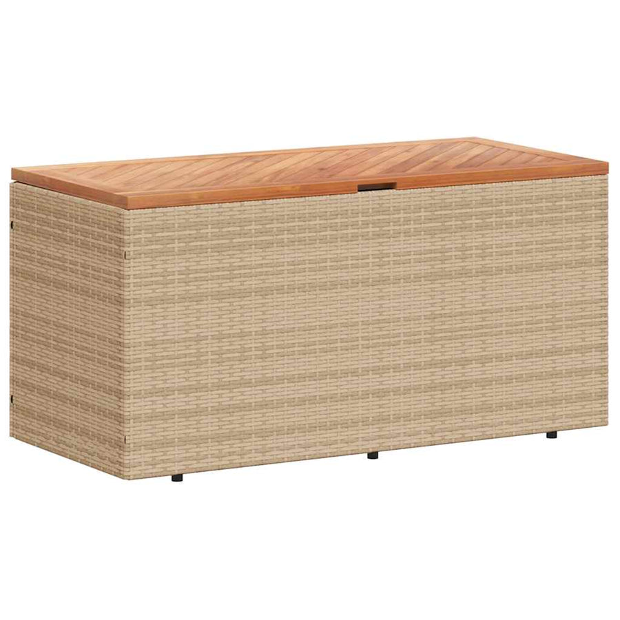 Tuinbox Poly Rattan En Acaciahout 110 x 50 x 54 cm