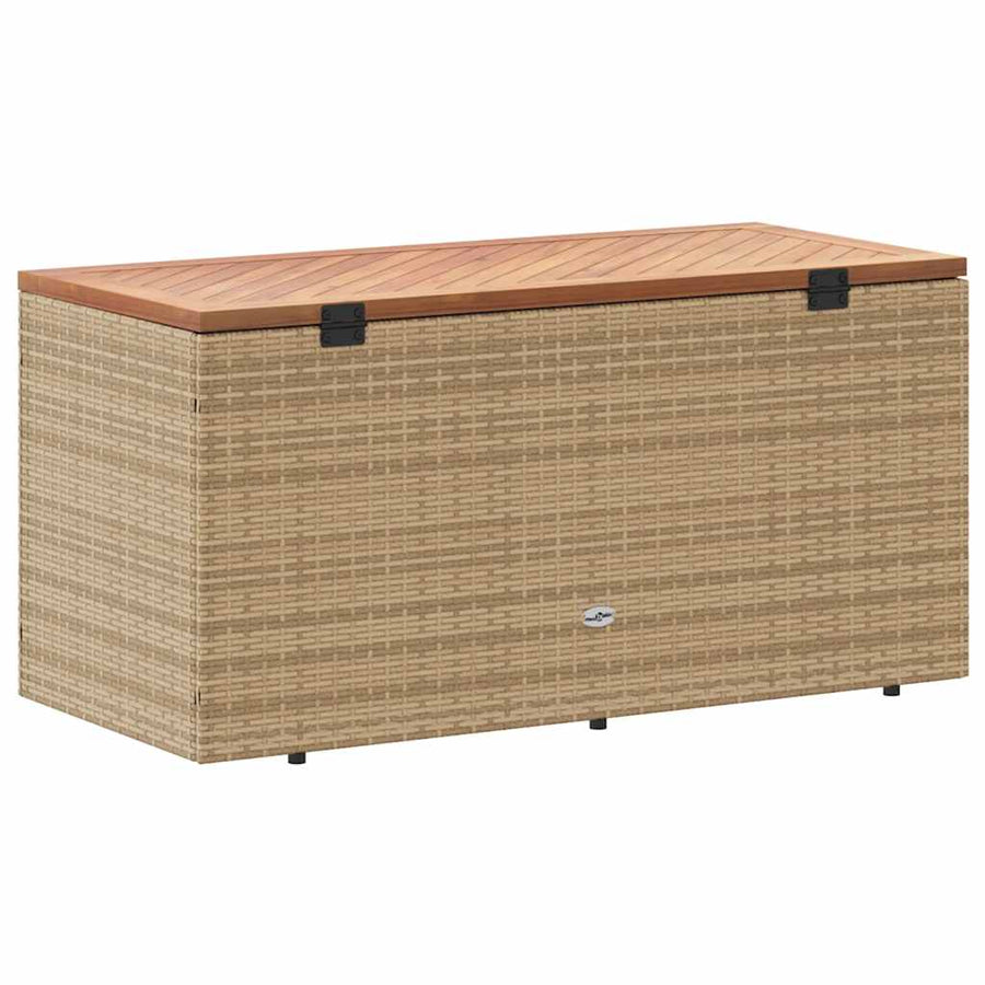 Tuinbox Poly Rattan En Acaciahout 110 x 50 x 54 cm