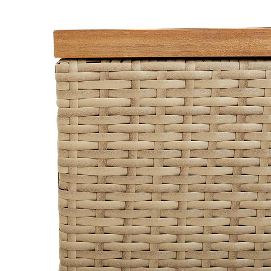 Tuinbox Poly Rattan En Acaciahout 110 x 50 x 54 cm