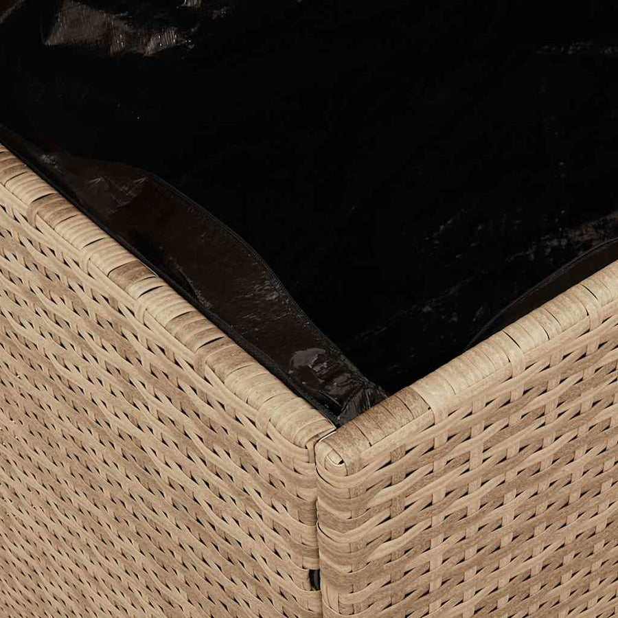 Tuinbox Poly Rattan En Acaciahout 110 x 50 x 54 cm